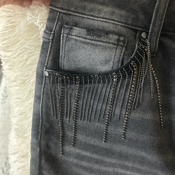 Risen Fringe Pocket High-Rise Flare Jeans - Picture 3 of 5